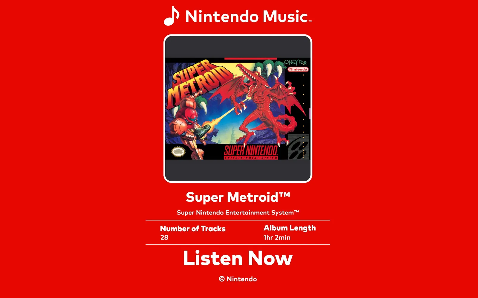 Super Metroid's Iconic Soundtrack Added to the Nintendo Music App