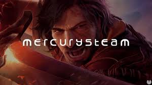 MercurySteam branding on an action game banner with a snarling warrior in battle.